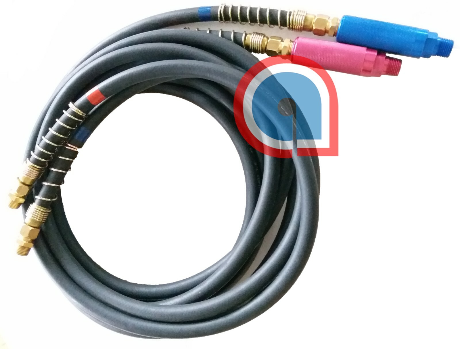 Rubber Air Line Set 12' w/Red & Blue handles 1/2" Swivel fittings Ref:11-8112