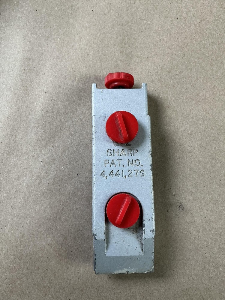 Sharp Metal Sharpening Tool Silver Adjustable Grinding Jig Red Knobs Bench