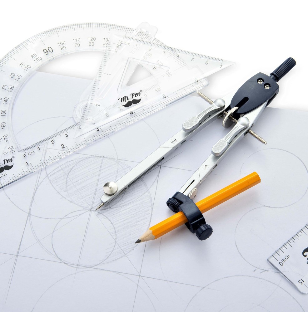 Mr. Pen- Professional Metal Compass Set, 7 pcs, Precision Drafting Compass...