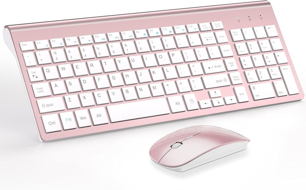 Wireless Keyboard and Mouse Ultra Slim Combo, TopMate 2.4G Silent Compact USB