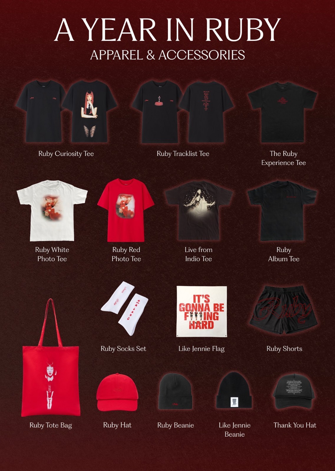 (In stock) JENNIE Ruby 1st Anniversary POP UP [ A YEAR IN RUBY ] OFFICIAL MERCH