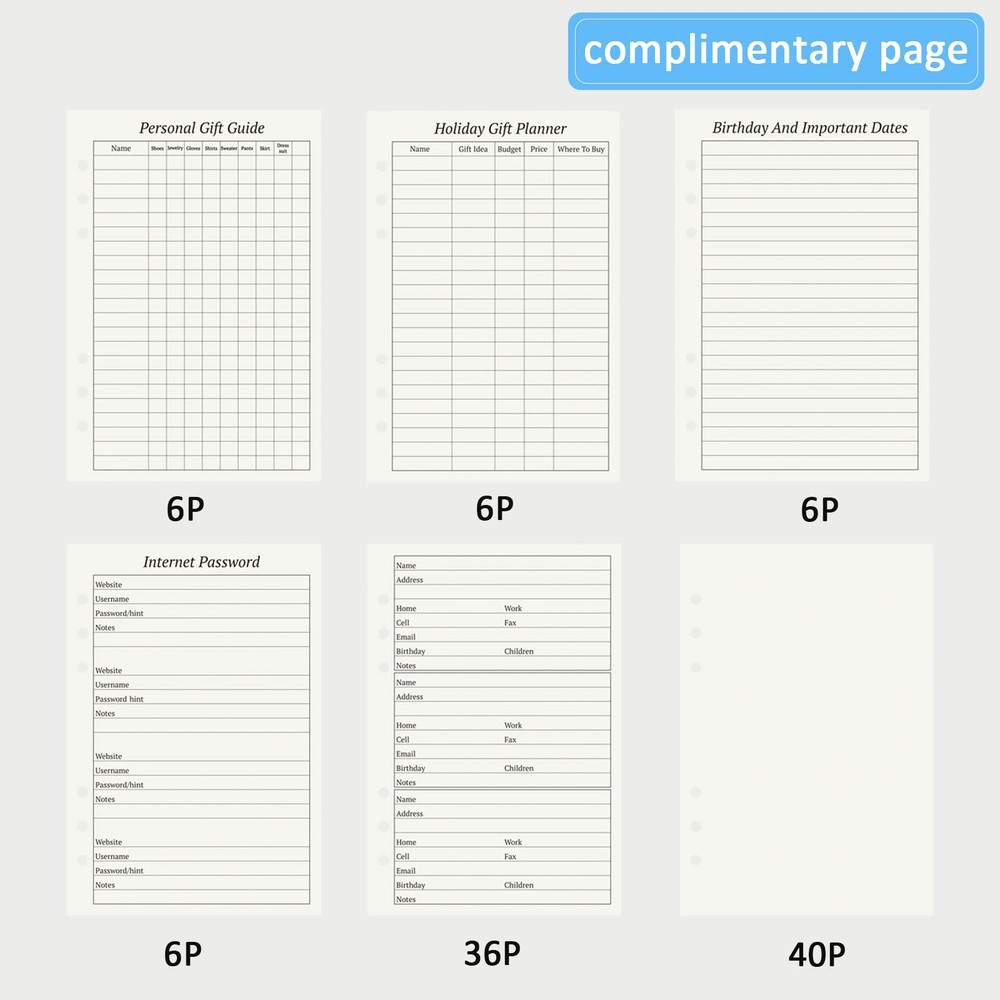 suituts Refillable Address Book with Alphabetical A5