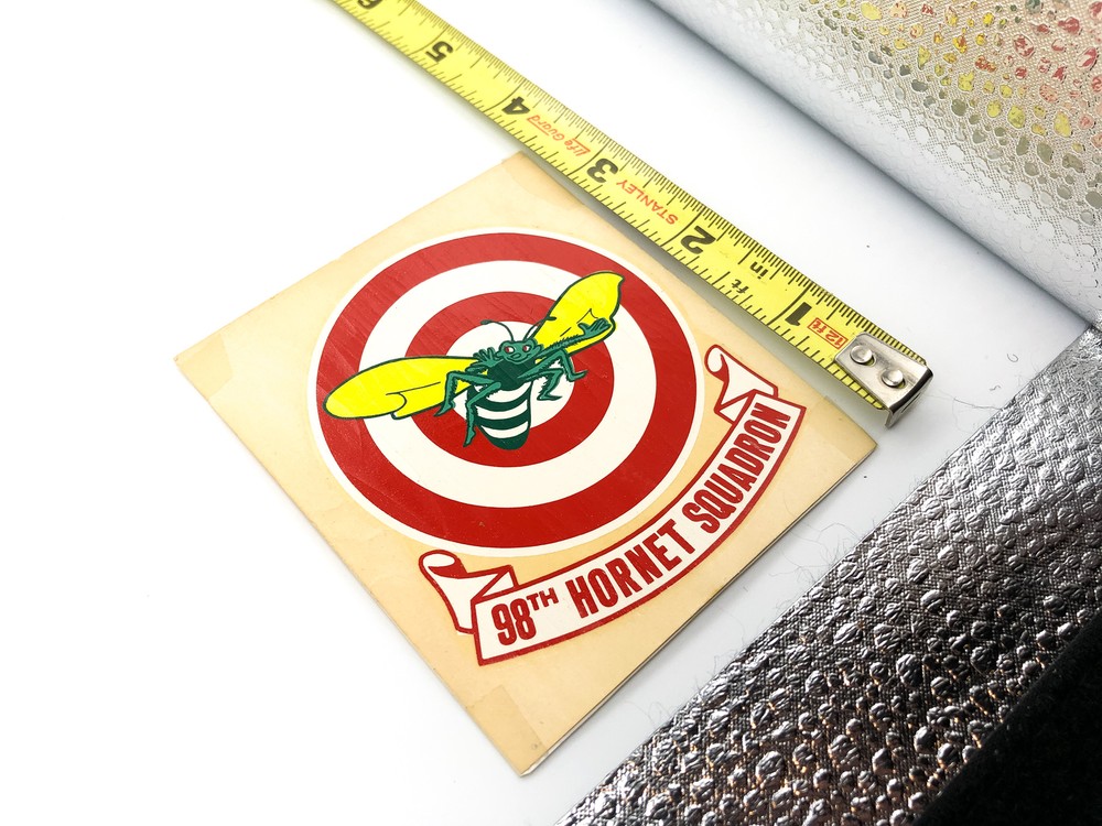 Original WW2 98th Hornet Squadron Decal Helmet Sticker Royal Air Force RARE Y