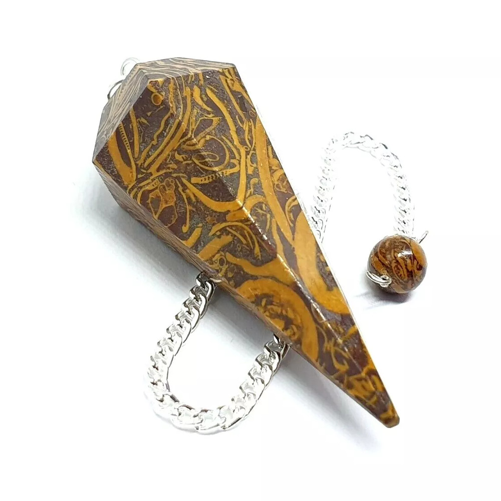 Miriam Jasper Pendulum Point Marium Dowser Calligraphy Stone Divination Tool