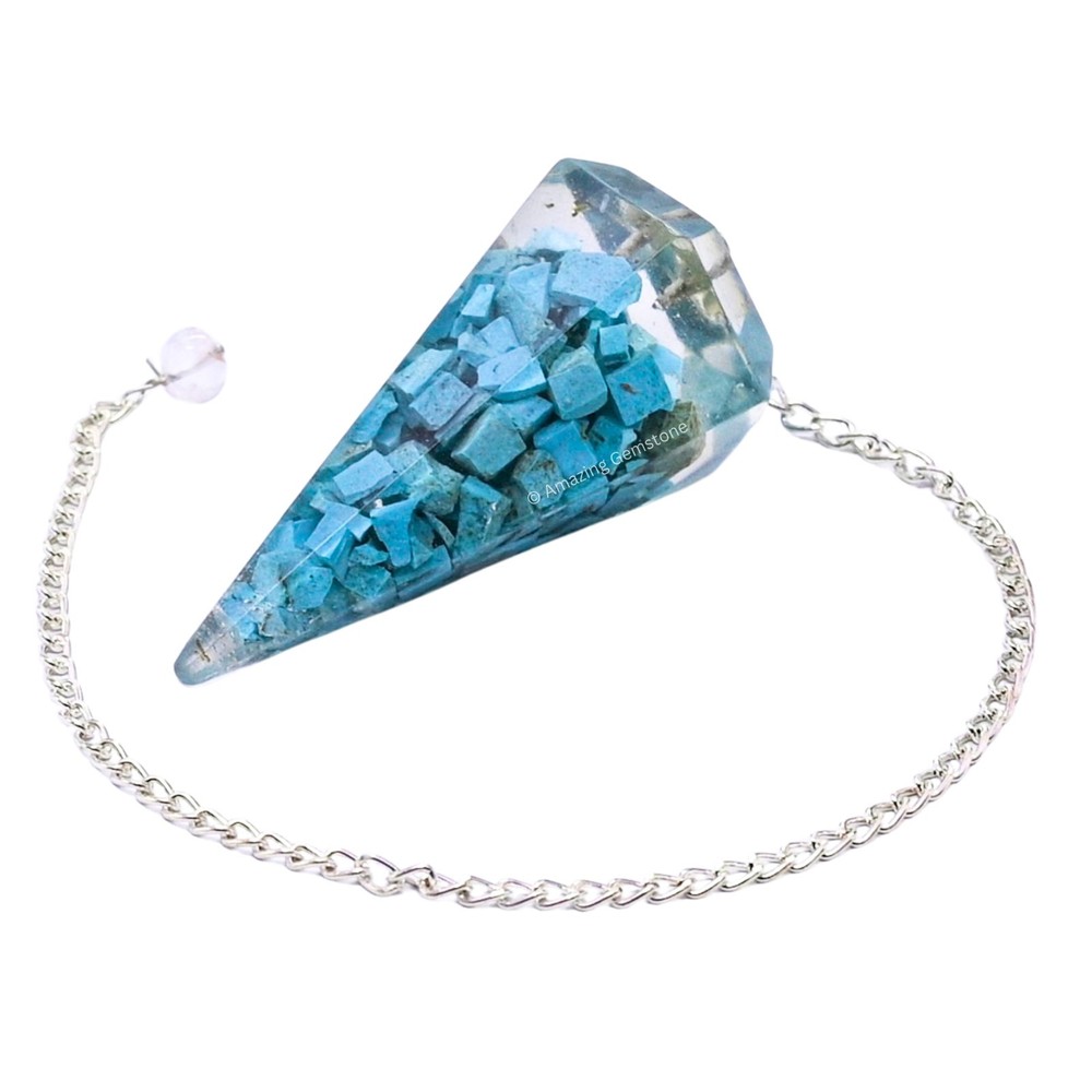 Turquoise Orgone Crystal Pendulums