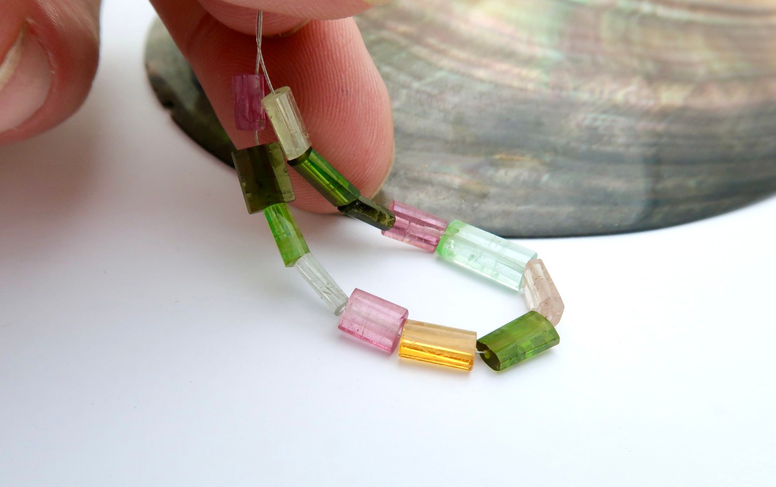 NEW GORGEOUS AAAAA MULTI COLOR TOURMALINE GEMSTONE BEADS FACETED CYLINDER BEADS