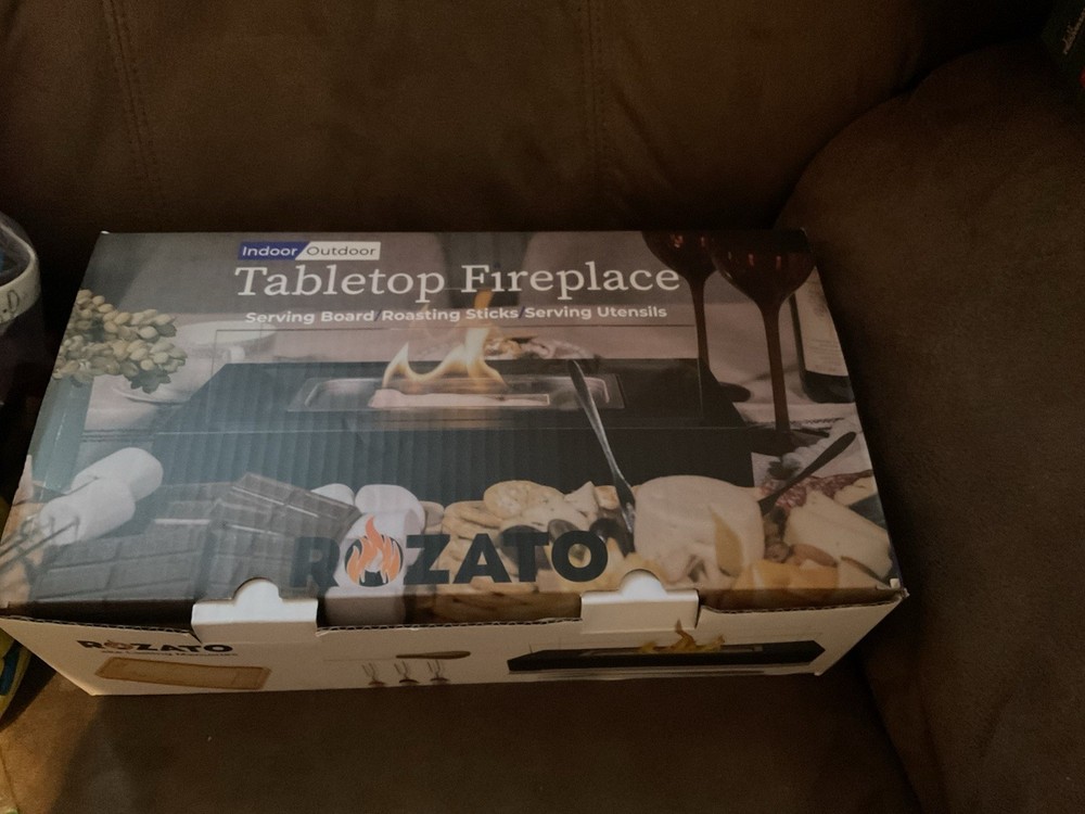 Rozato Tabletop Fireplace With S’more Accessories
