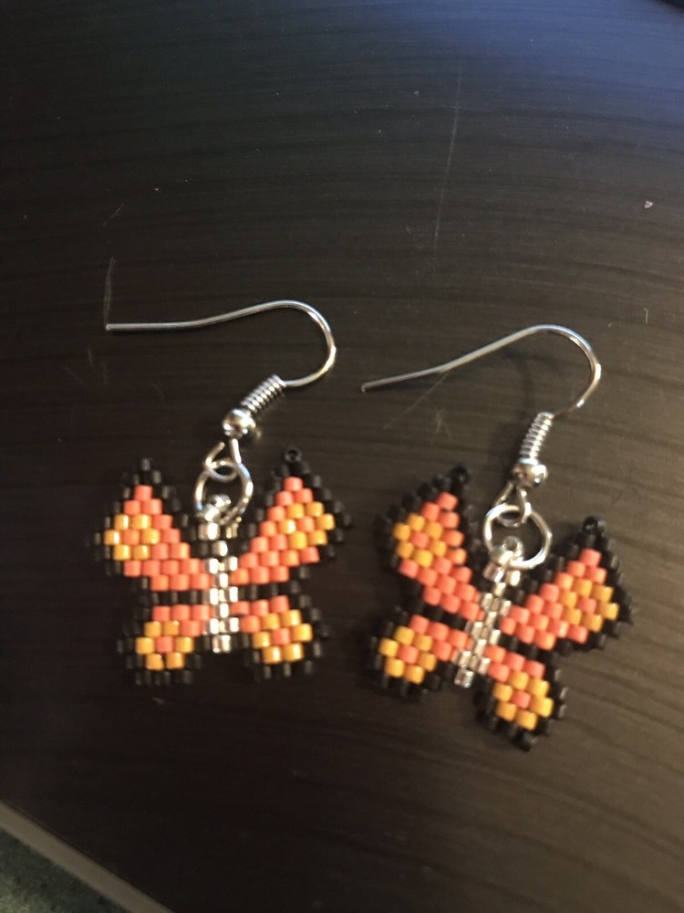 Beaded Butterfly Earrings