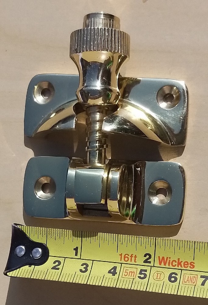 Retro Victorian style Brass Gold Shiny Sash window Lock Latch Catch Security