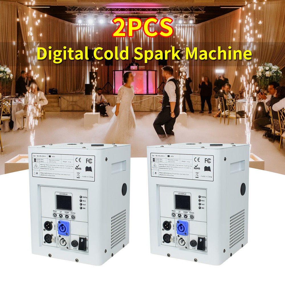 Cold Spark Machine DMX DJ Event Party Firework Machine 2pcs with Flight Case