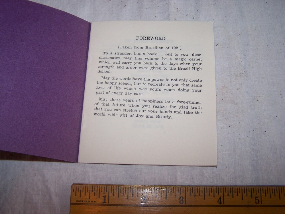 1921 - 1961 BRAZIL HIGH SCHOOL Reunion Program