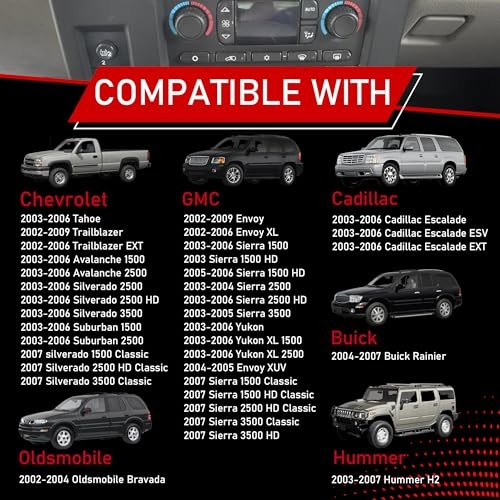 AC Heater Climate Control Switch Module Panel Compatible with 2002–2007 Chevy