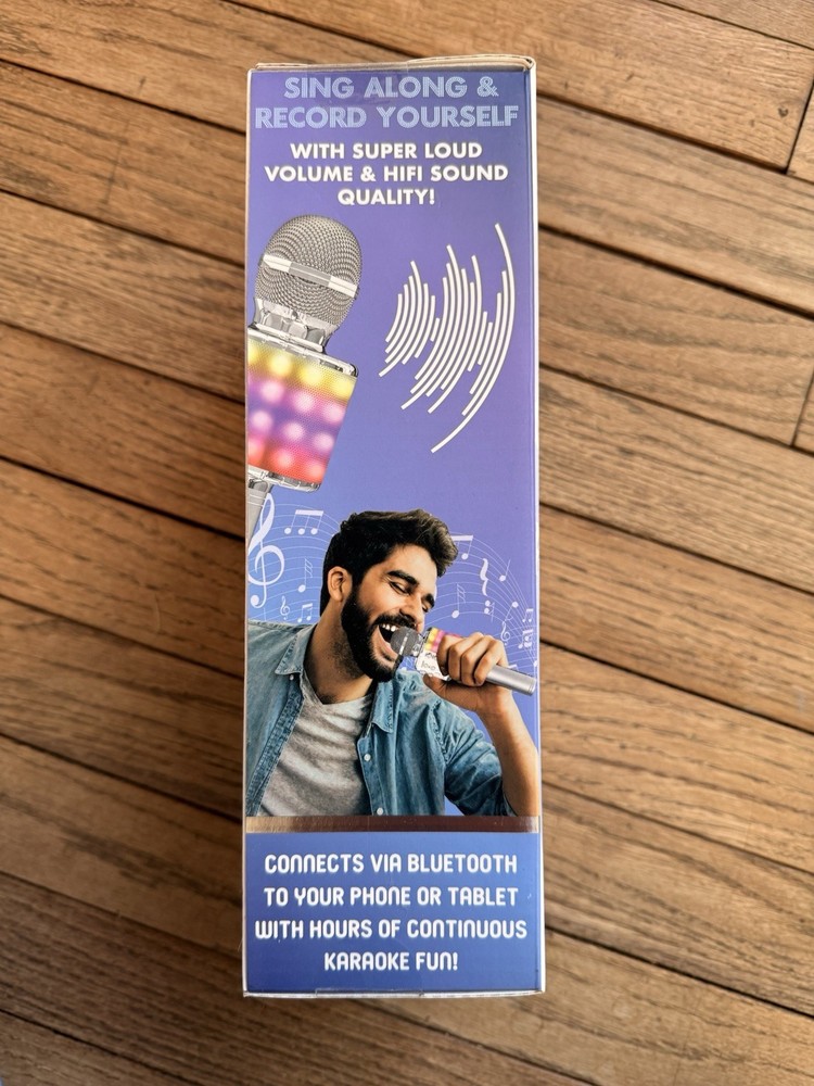 Simply Tech Light Up Karaoke Microphone Speaker Multicolor Bluetooth