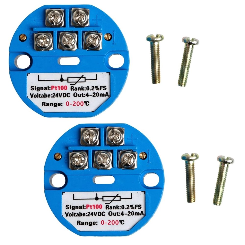 2PCS 4-20MA Temperature Sensor Transmitter Module PT100 Transmitter Module