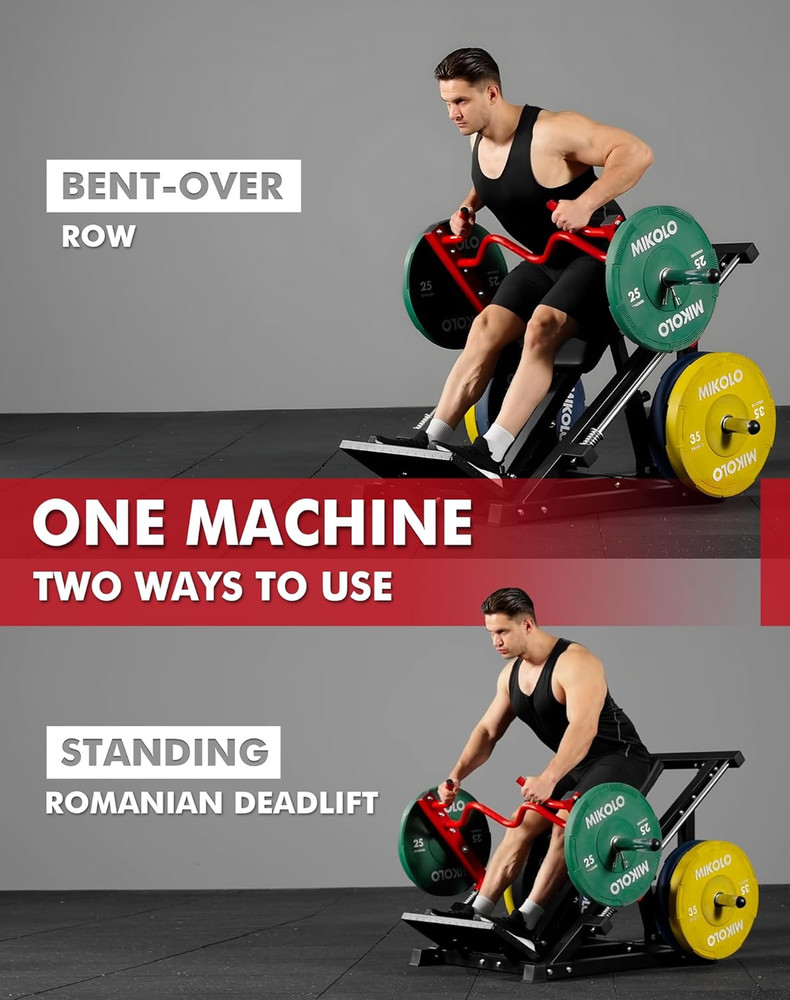 Mikolo Linear Row Machine, Back Workout Machine for Home Gym, Plate-Loaded Back