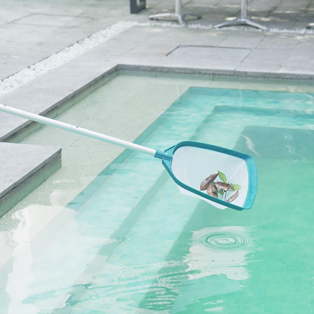 Leaf Net Skimmer Rake Adjustable Aluminum Pole Nylon Medium Fine Mesh