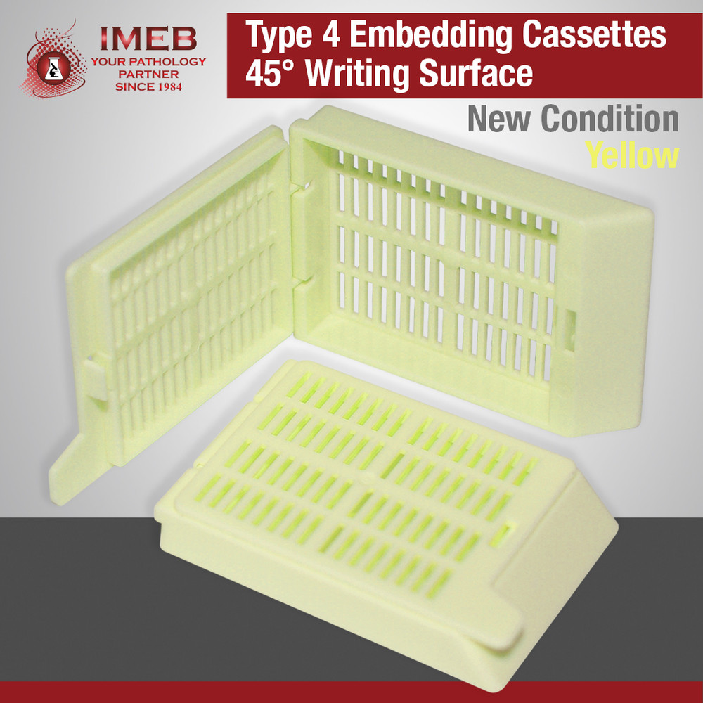 Embedding Cassettes, Type-4, YELLOW, 750 Per Case Pack, IN TUBES