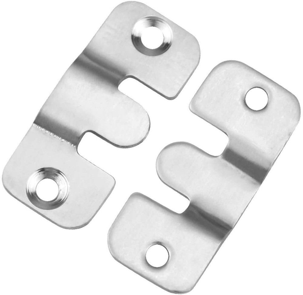 12pcs Flush Mount Bracket, 45x20mm Interlocking Picture Frame Hook, Stainless...