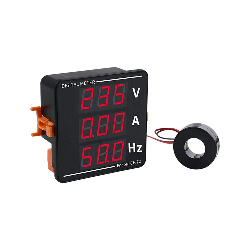 AC Ammeter Voltmeter Three Display Current Voltage Frequency Meter 7059