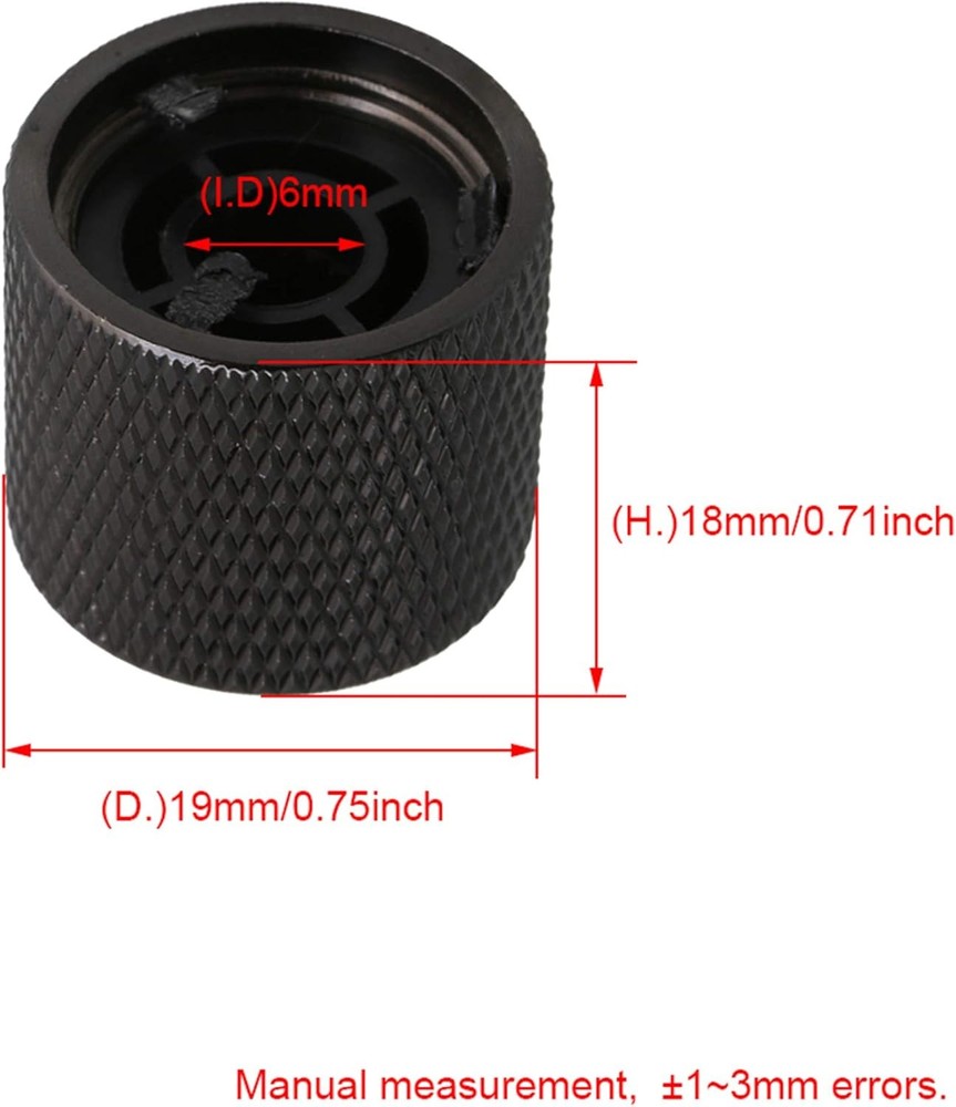 4PCS Black Red Dot Gem Metal Guitar Potentiometer Knobs Control Knurled Knob...