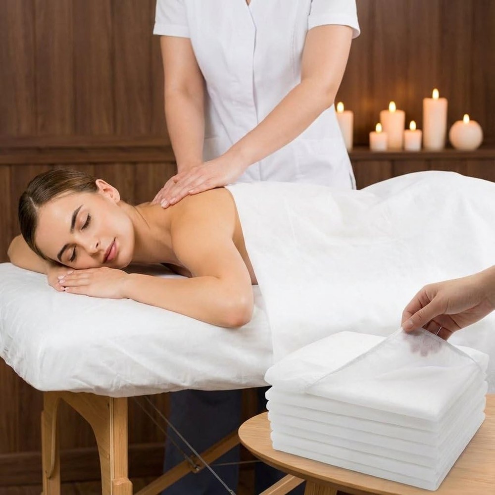 30PCS Disposable Fitted Massage Table Sheets with Elastic, Heavy Duty Elastic...