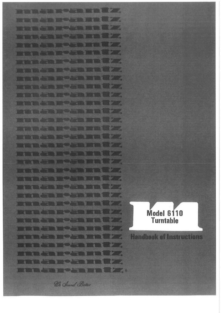 Marantz 6110 Turntable Owners Instruction Manual