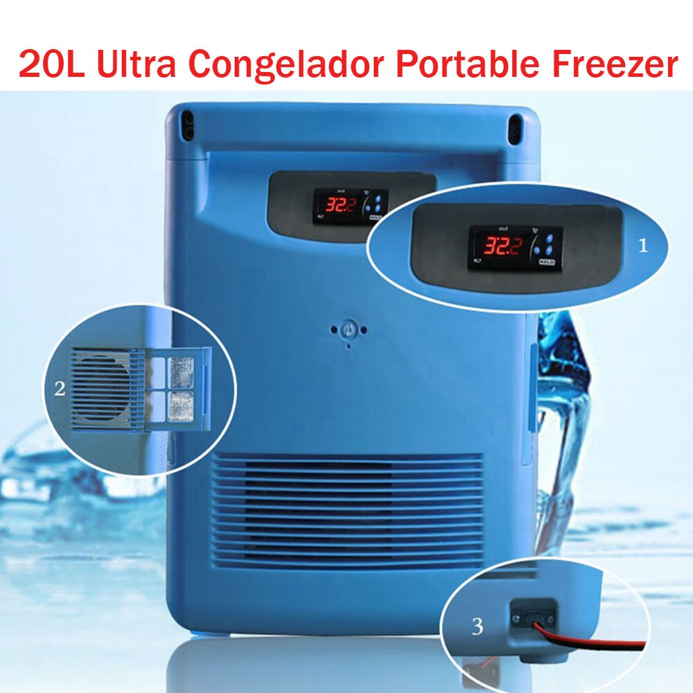 Portable Ultra Low Temperature Freezer Samples Storage Refrigerator Lab -86° 20L