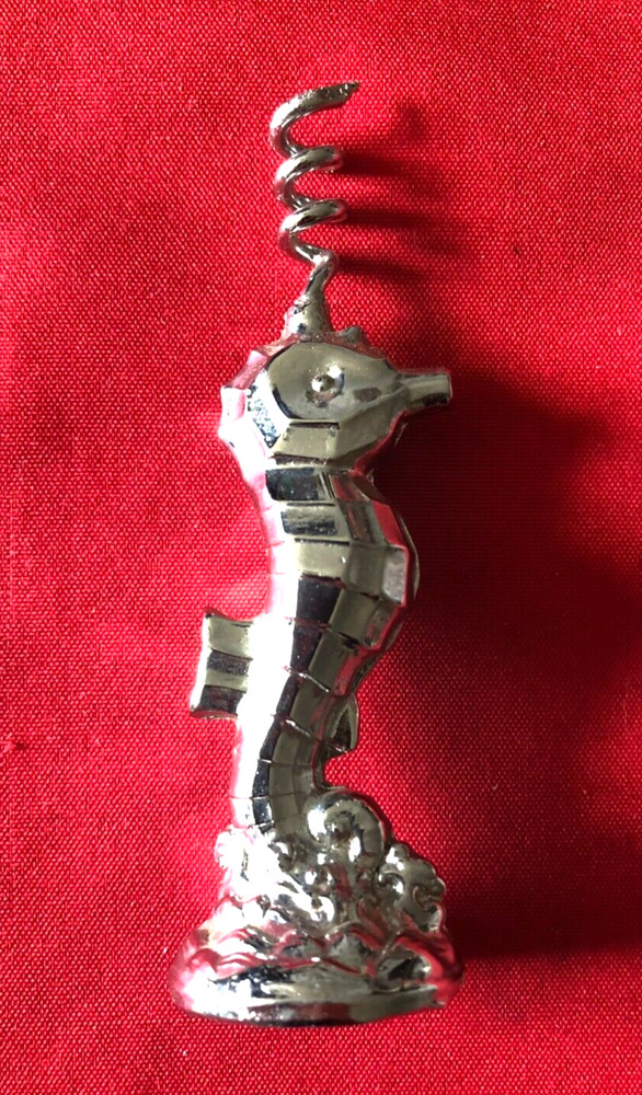 Silver Decorative Sea Horse Corkscrew