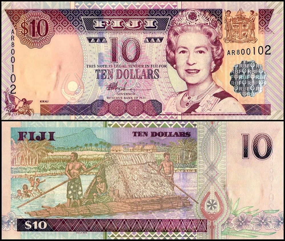 Fiji 10 Dollars, 2002 ND, P-106, AU-About Uncirculated