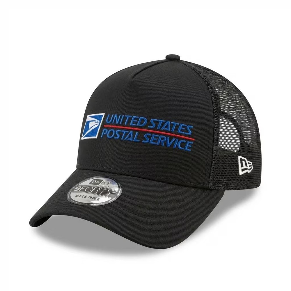 USPS Logo Trucker Hat Distressed Retro Postal Mesh Snapback Cap