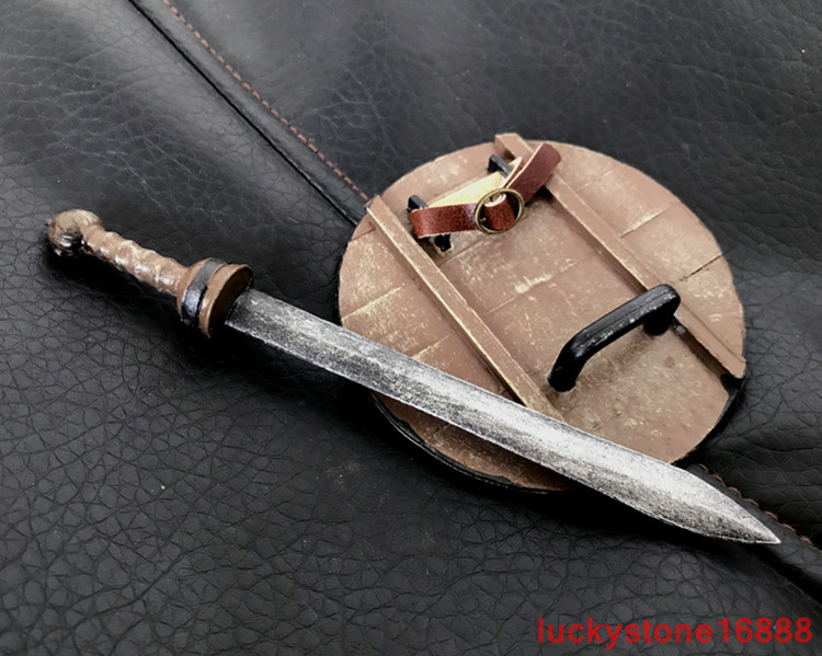 1/6 Scale Weapon Accessories Model Plastic Roman Gladiator Training Sword+Shield