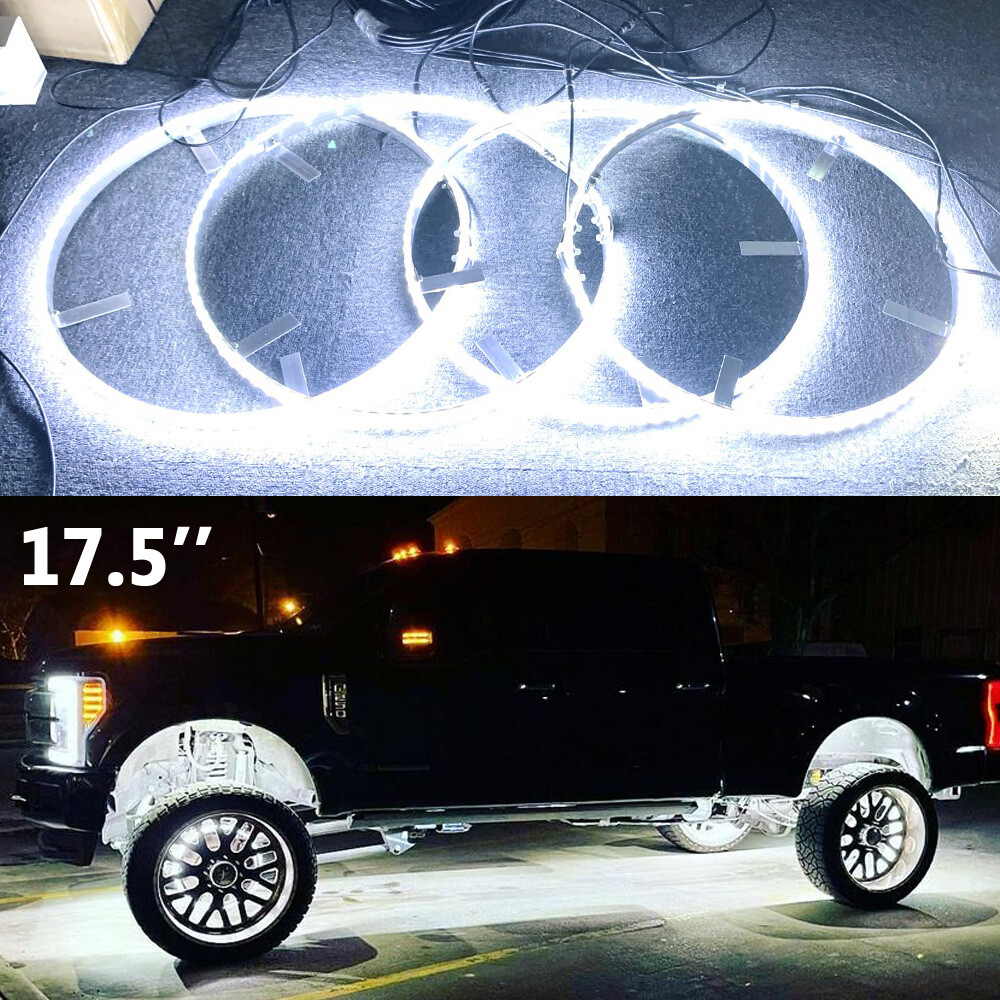 17.5'' Double Row White LED Wheel Lights For Truck Strobe Change Tire Rim Lights