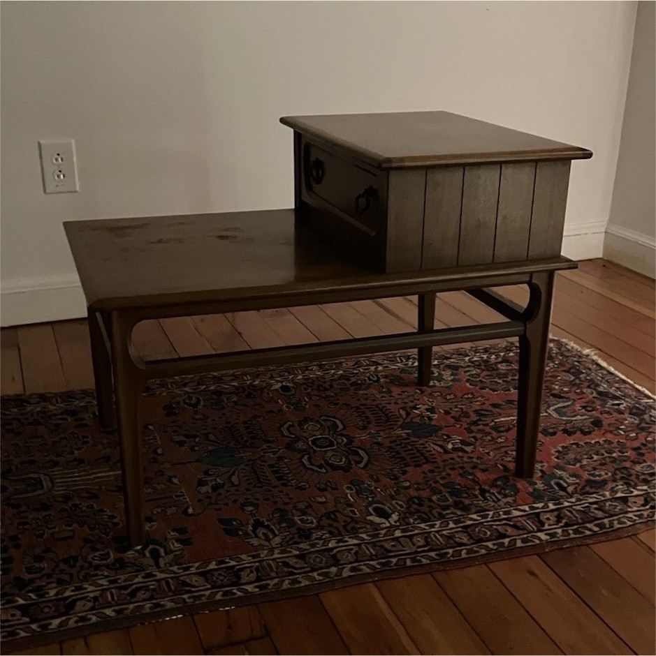 Mersman MCM Solid Wood Two-Tier Side Table with Drawer