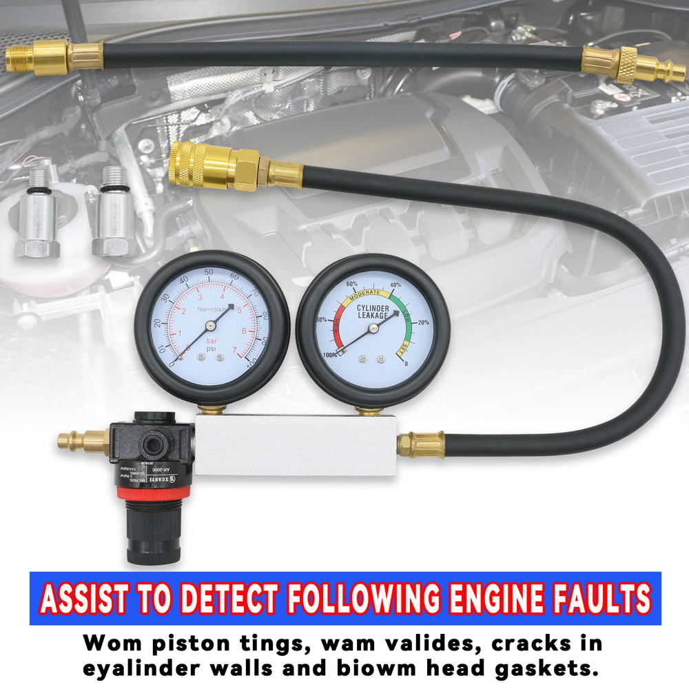 Multi-Function Cylinder Leak Down Tester Gasoline Engine Compression Gauge Test