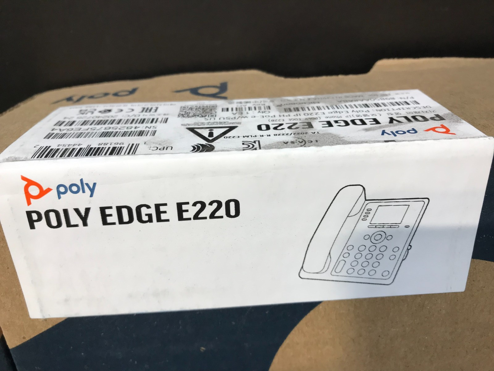 Poly Edge E220 2.5-in Color Display 16-Line Desktop VoIP Phone