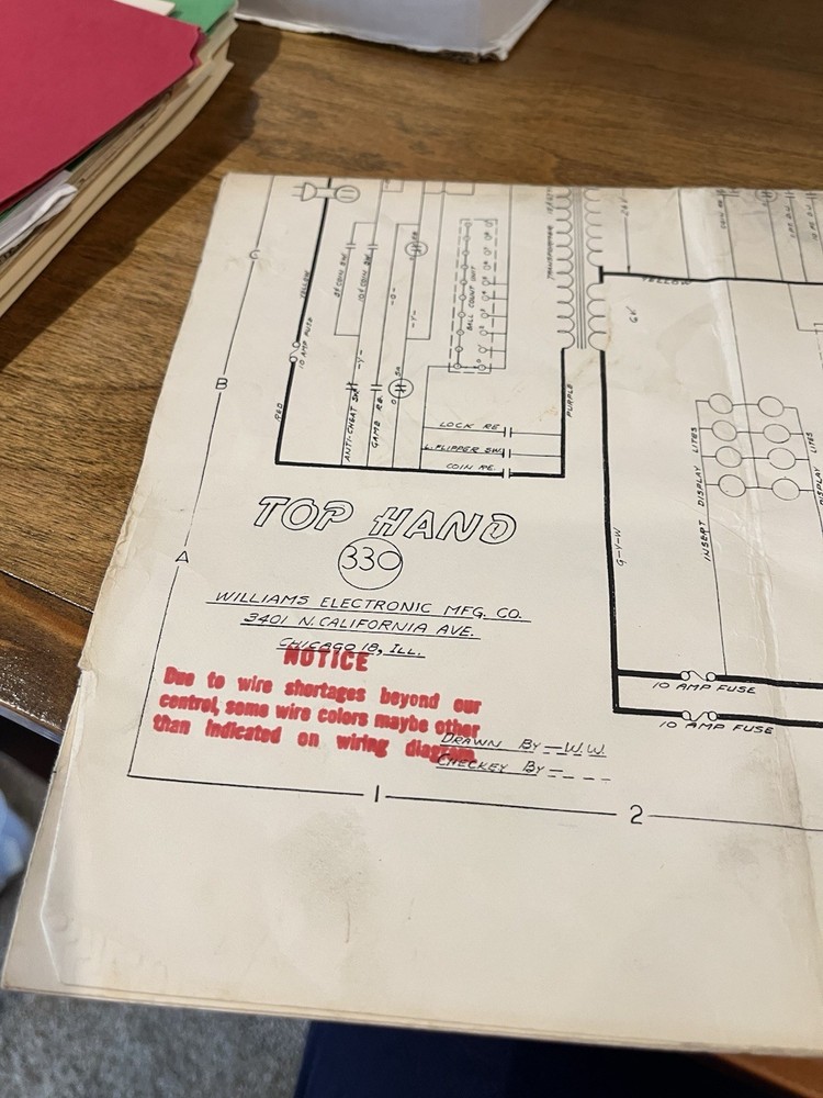 Top Hand Pinball Schematic
