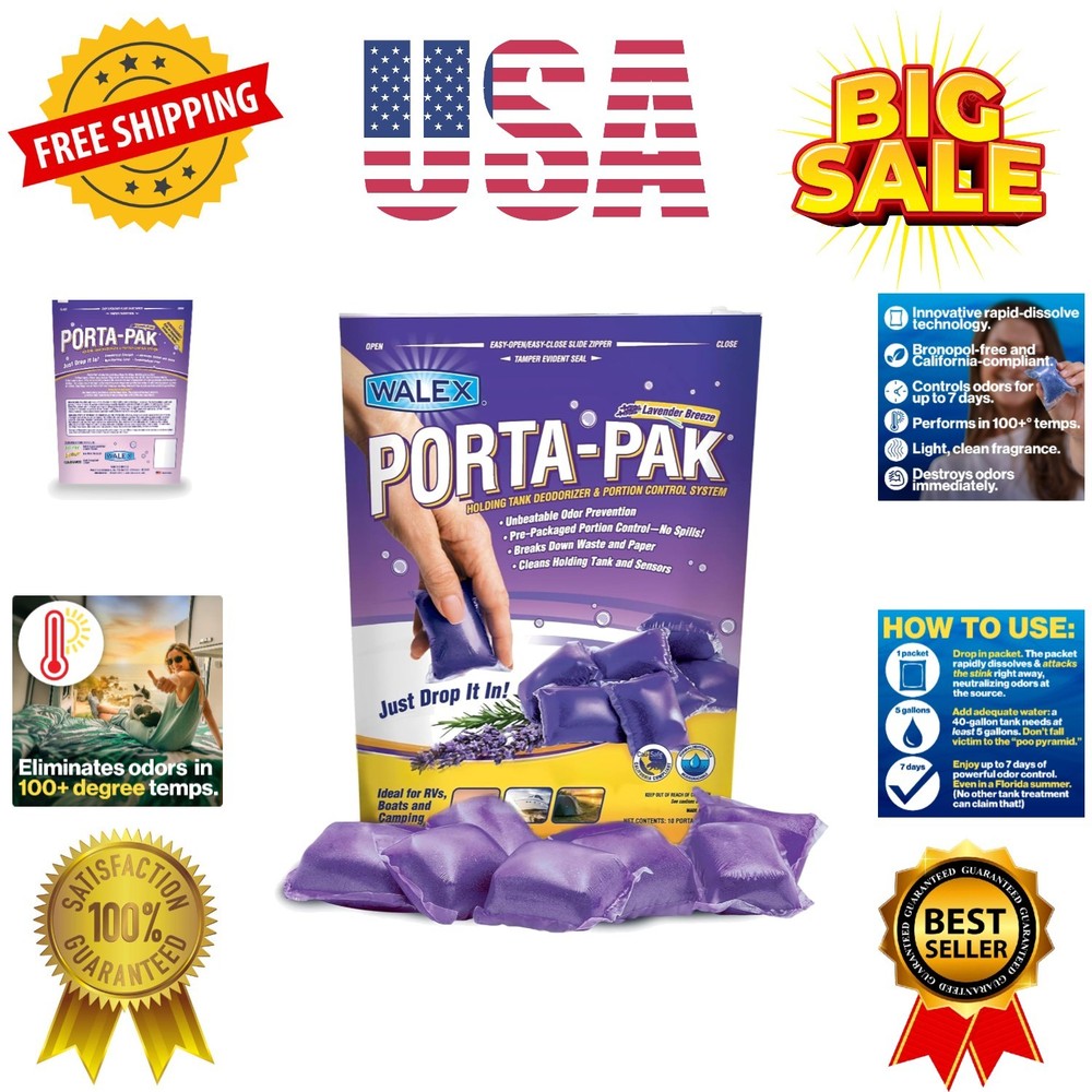 Porta-Pak Black Holding Tank Deodorizer & Portion Control System Drop-Ins - R...
