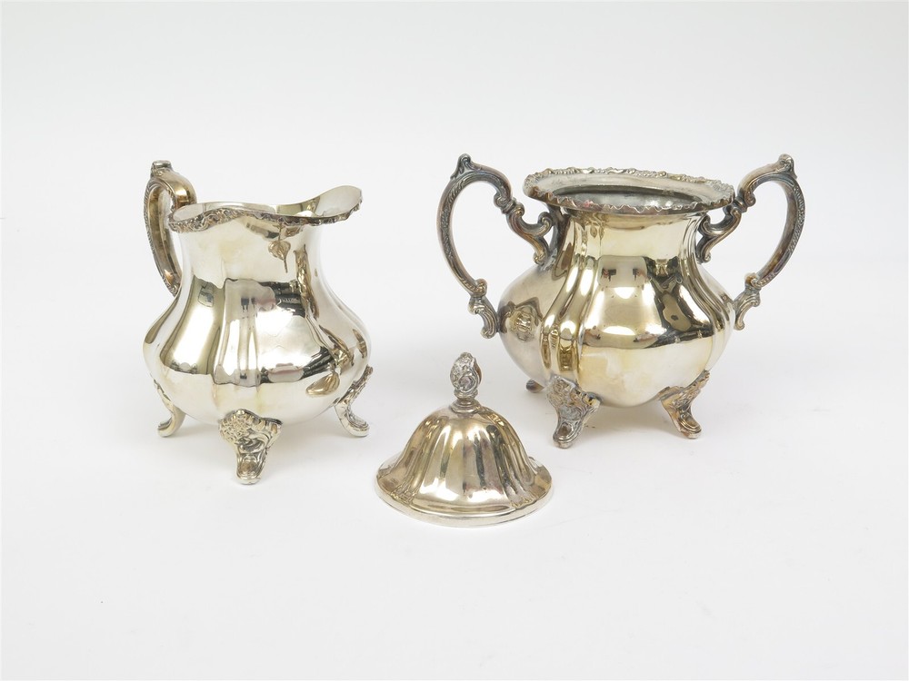 Towle Grand Duchess SilverPlate Tea Set 5pc Coffee Teapot Creamer Sugar & Tray