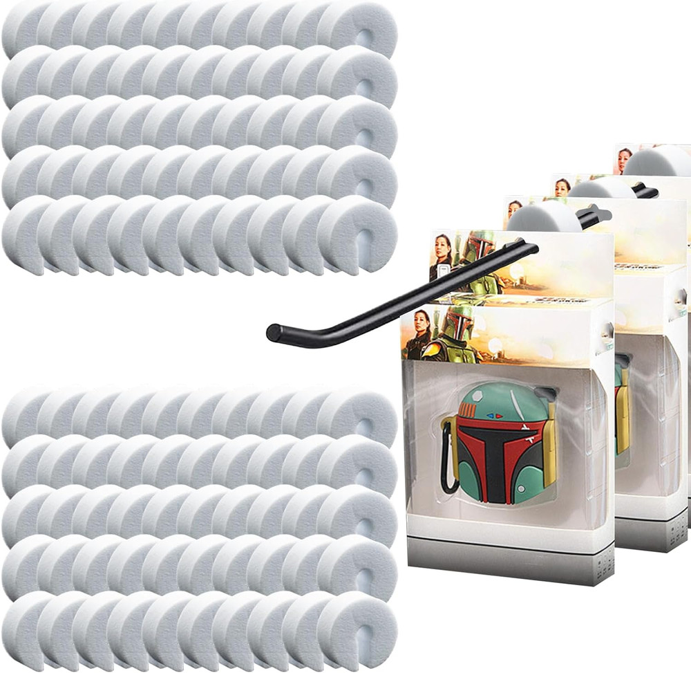 100 PCS Peg Hook Stoppers, Inventory Control Clips for 1/4 Pegboard Hooks and Sl