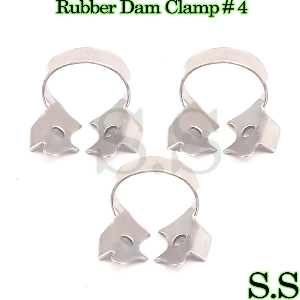 3 ENDODONTIC RUBBER DAM CLAMPS # 4 Dental Instruments