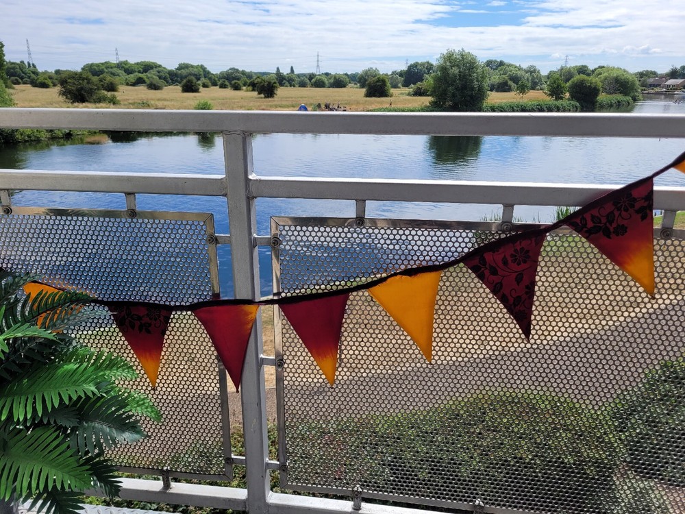 Boho Red/Gold Silk Bunting 3m