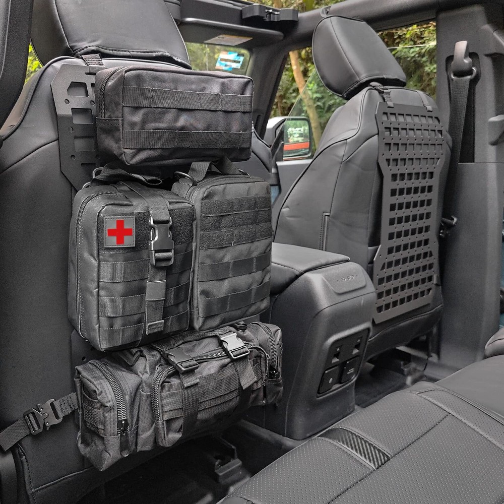 MAIKER 2pcs Tactical Rigid Molle Aluminum Insert Panel Seat Back Organizer Mo...