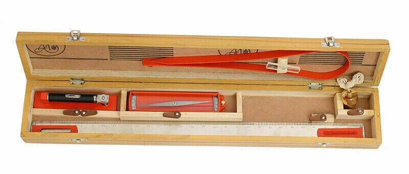 Plane Table Accessories For Construction With Wooden Box, Text Marking available