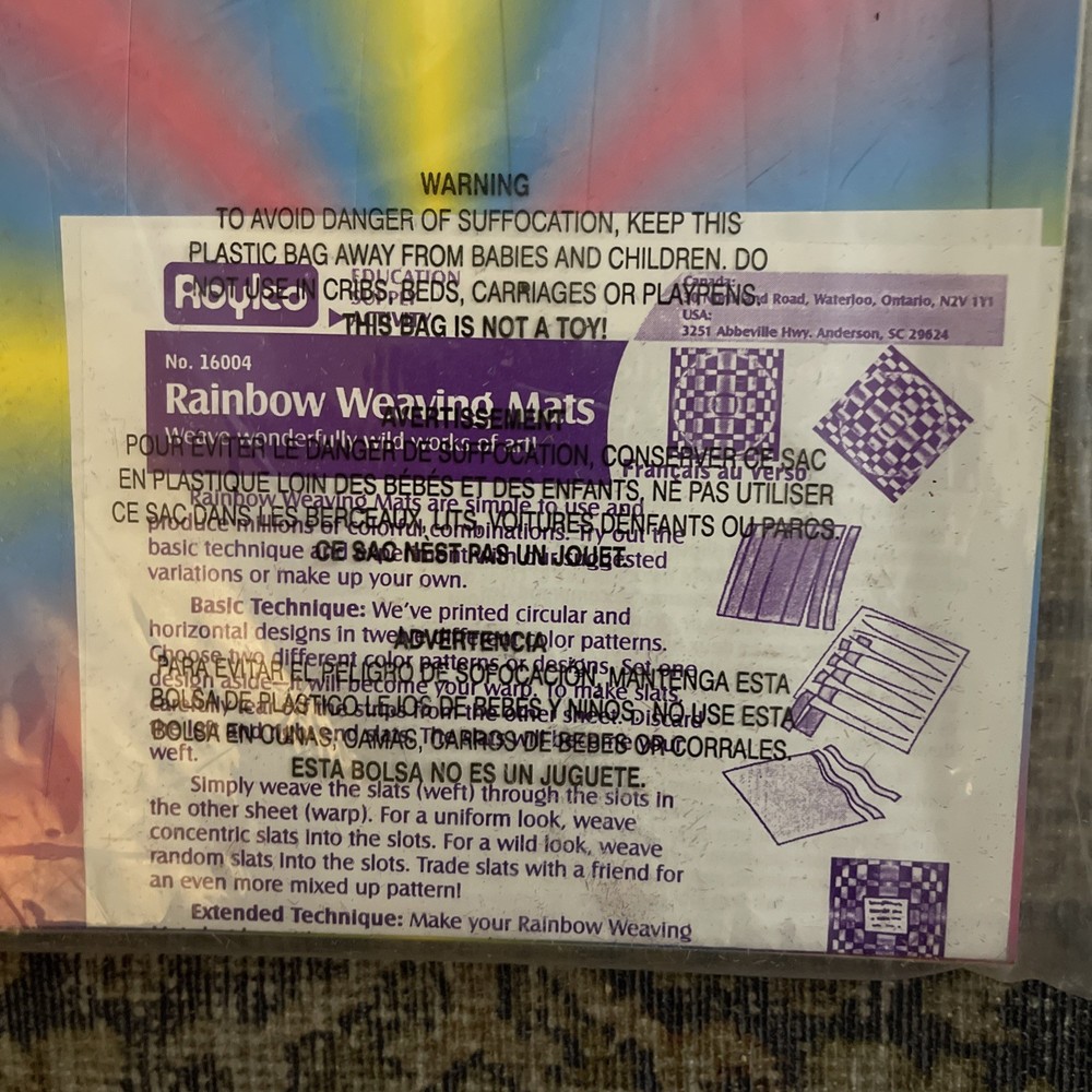 NIP Roylco Educational Activity Sheets 72 Pcs Rainbow Weaving Mats 4yr+