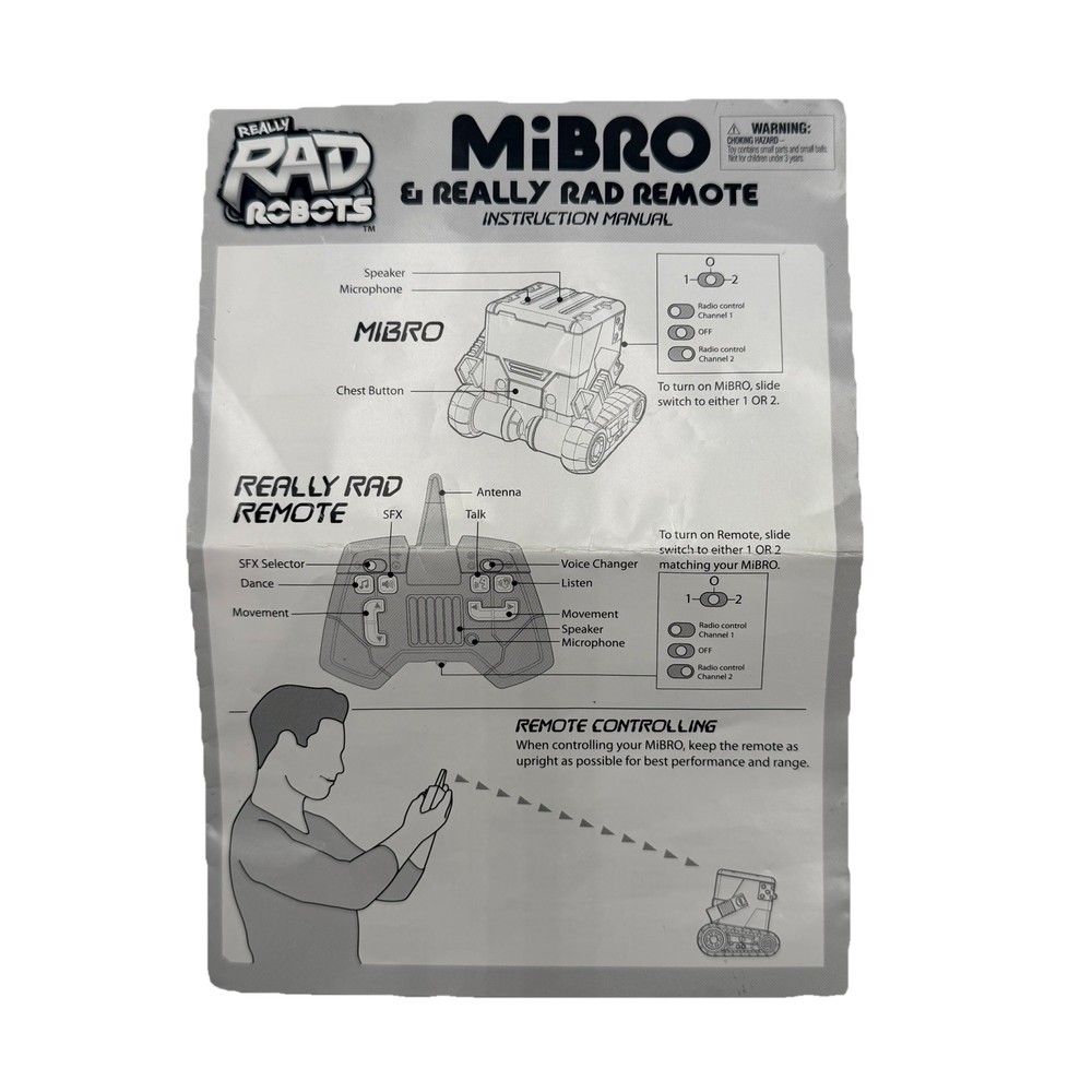 Really RAD Robots Mibro MB.01 Play Prank Spy Remote Replacement Manual Only