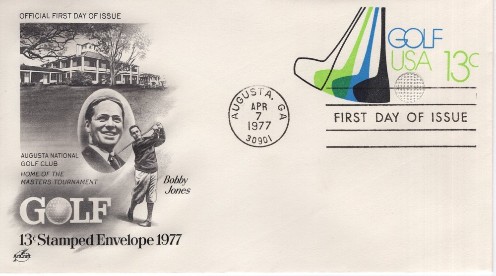 GOLF - 13 CENT STAMPED ENVELOPE  - 1977 - DC3438