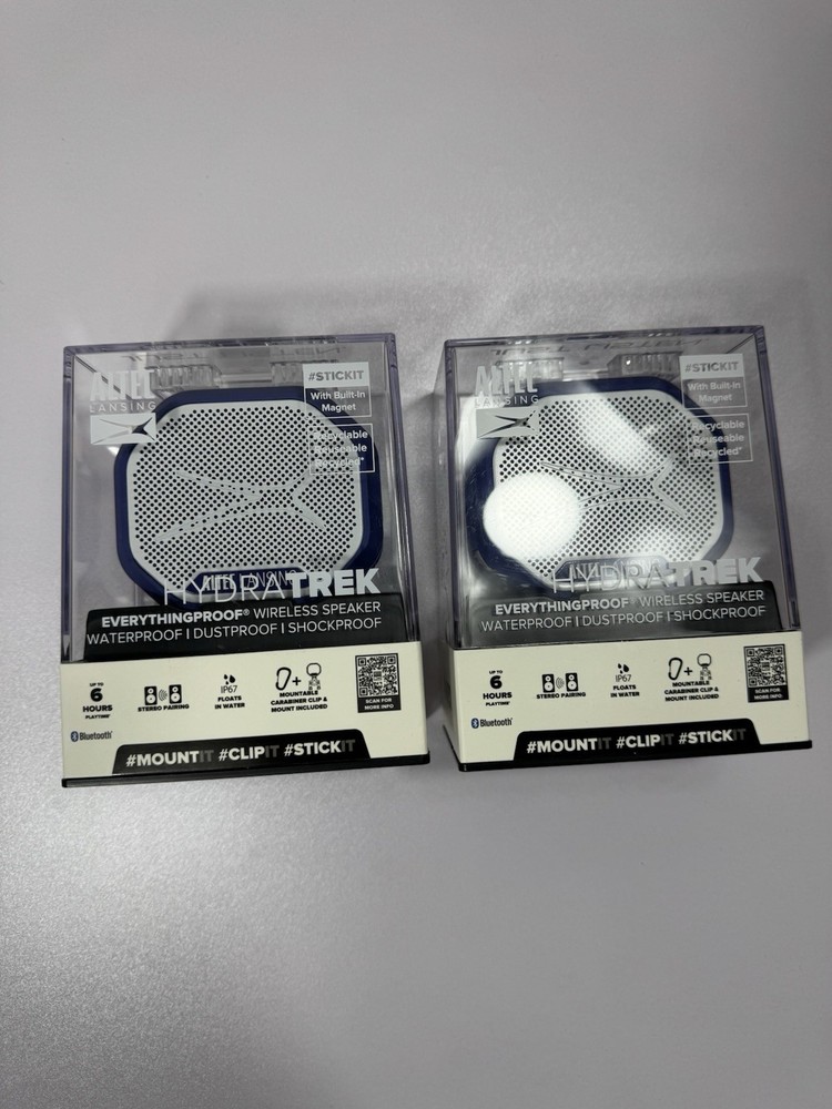 (2 PACK) Altec Lansing HYDRATREK Magnetic Bluetooth Speaker, Waterproof BLUE