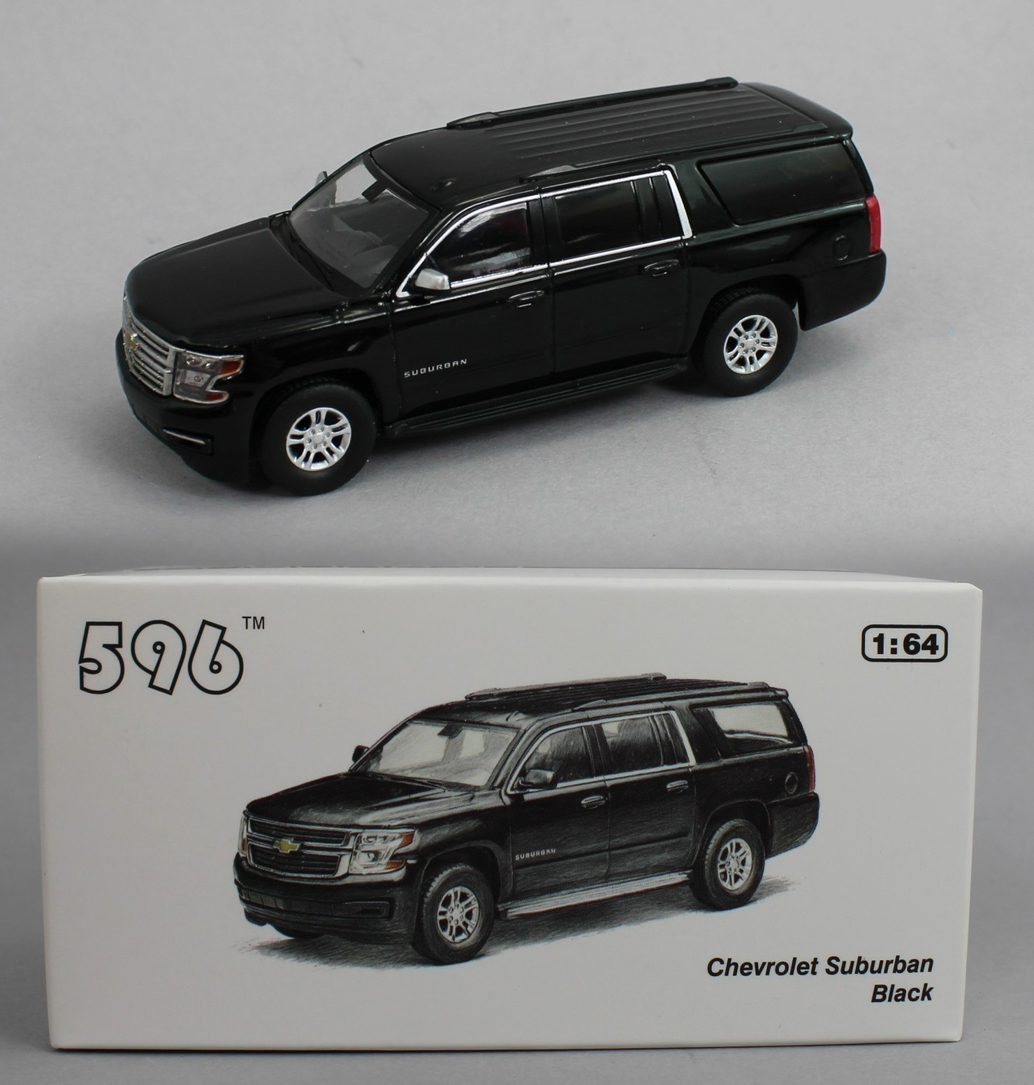 1:64 *596 DIECAST* PLAIN BLACK  Chevrolet Suburban SUV *NIB*