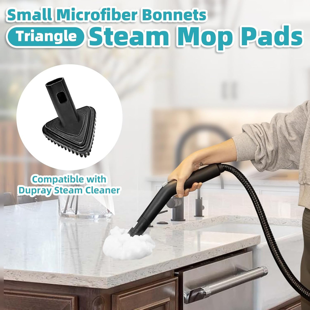Small Microfiber Bonnets (Triangle) Compatible with Dupray Steam Cleaner, Mccull
