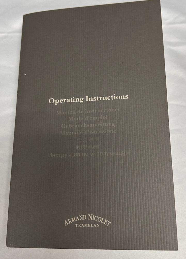 Armand Nicolet Operating Instructions Book